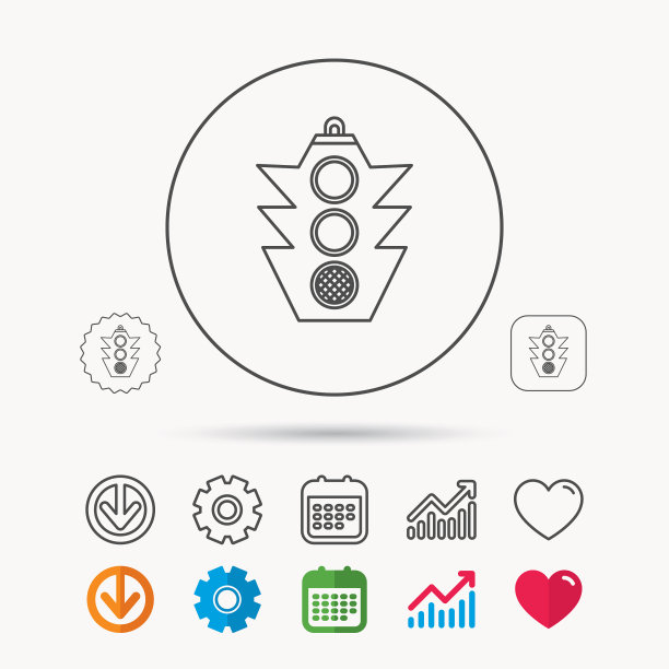 交通信号灯图标安全方向调节图片下载