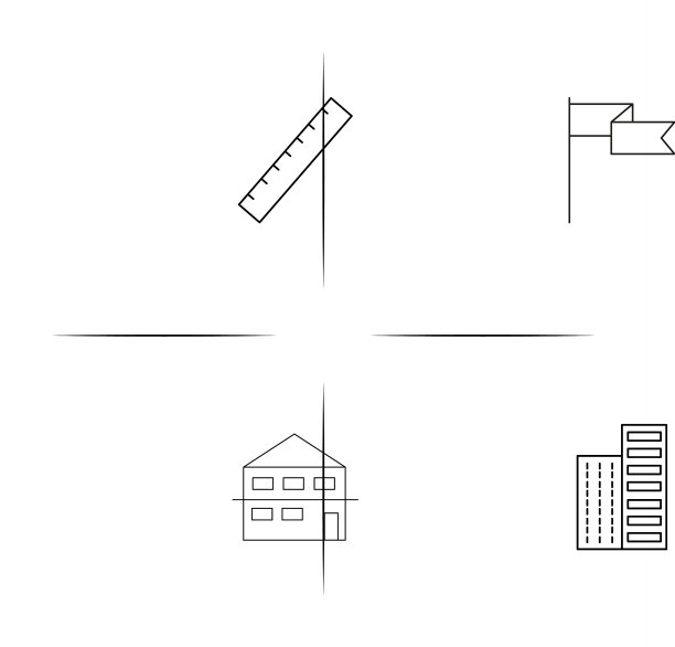 建筑和建筑简单的线性图标图片下载