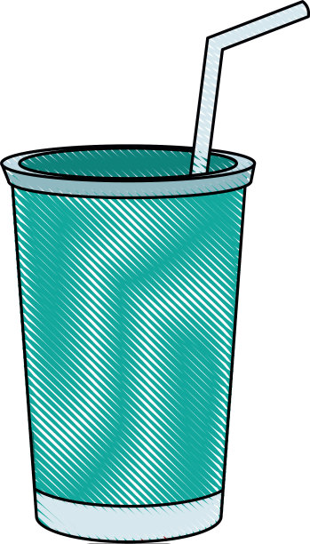 纸杯与饮用吸管图标图片下载