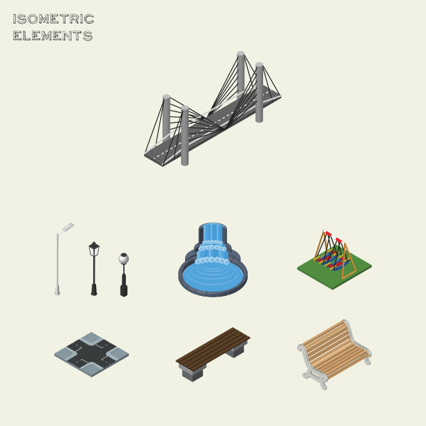 等距街灯座街灯套图片下载