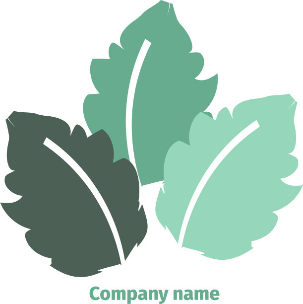 薄荷标志为公司孤立的薄荷叶上图片下载