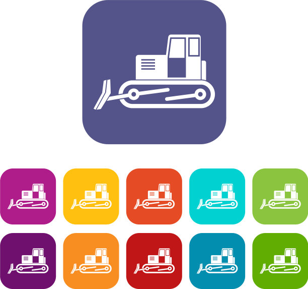 推土机图标设置平坦图片下载