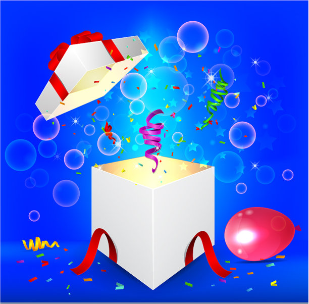 生日背景与彩色气球图片下载