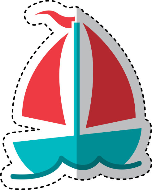 帆船是夏季孤立的标志图片下载