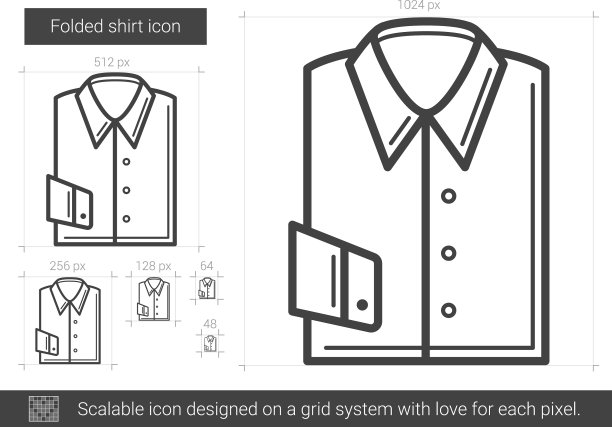 折叠衬衫线图标图片下载