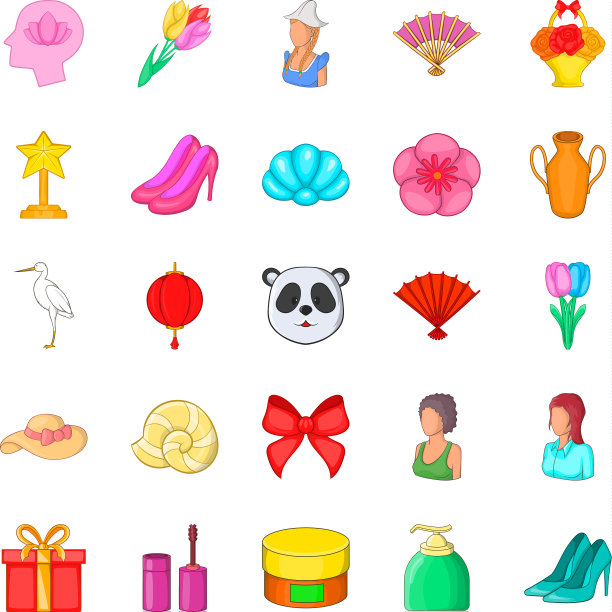 美女图标设置卡通风格图片下载