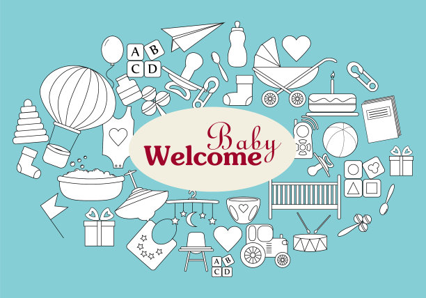 简单的新生儿卡设计图片下载