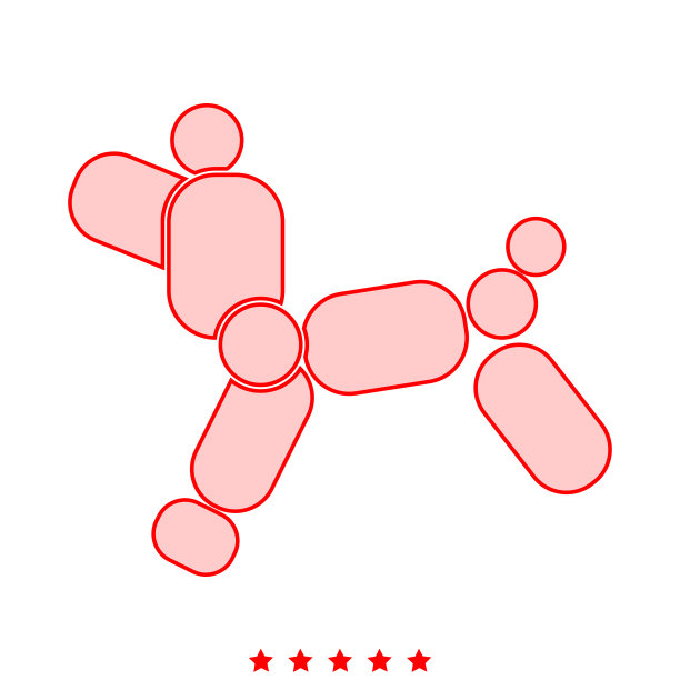 狗气球图标不同颜色图片下载