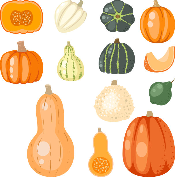 鲜橙南瓜装饰时令成熟食品图片下载