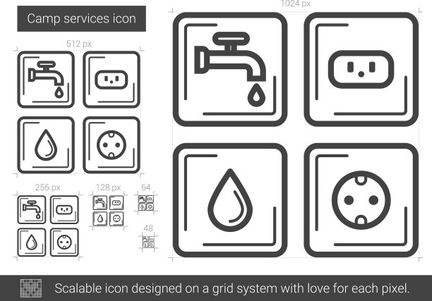 营地服务线图标图片下载