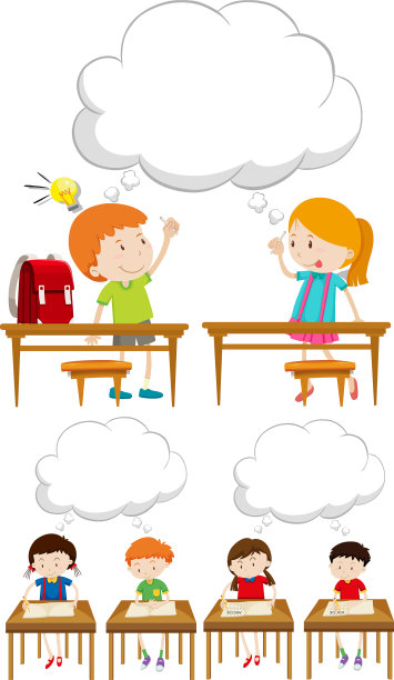 男孩和女孩在教室里图片下载
