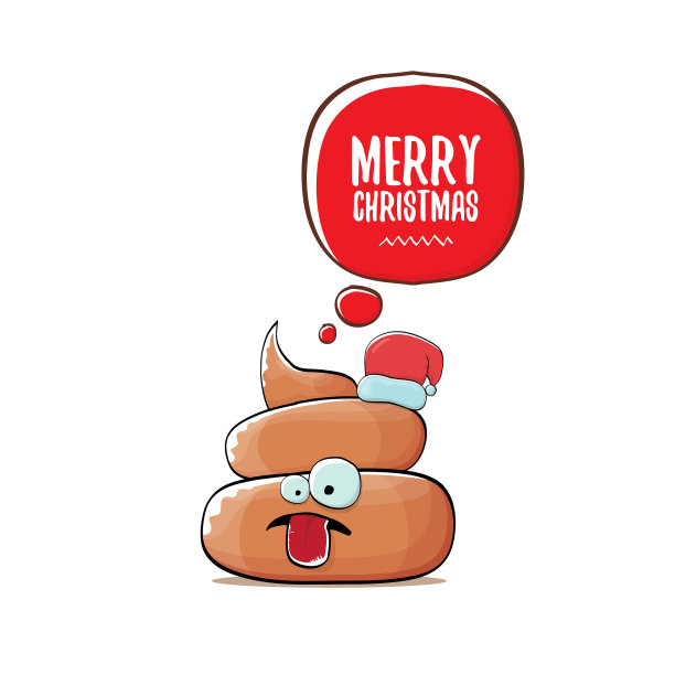 有趣的卡通酷可爱的棕色微笑大便图片下载