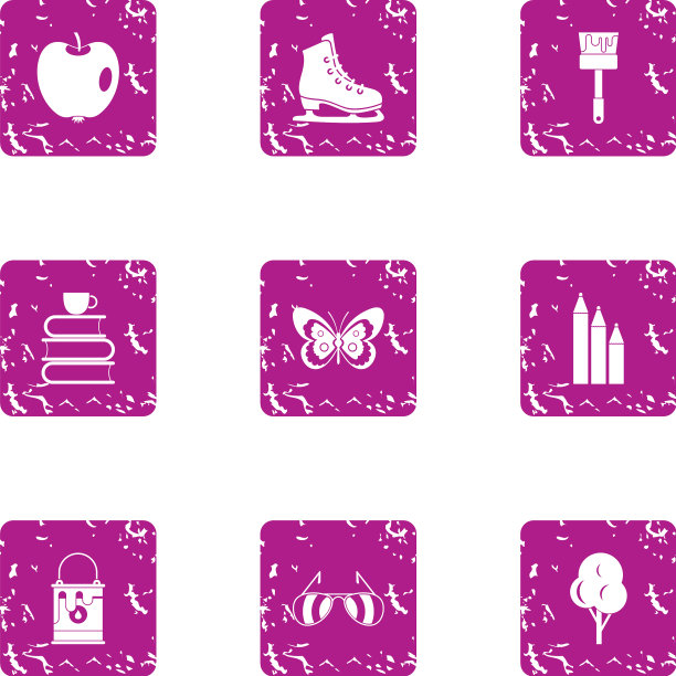 春季心态图标设置垃圾摇滚风格图片下载