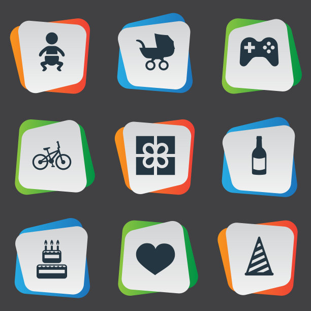 一套简单的节日图标图片下载