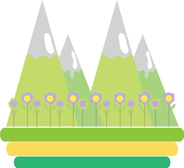 自然雪山，生态花图片下载