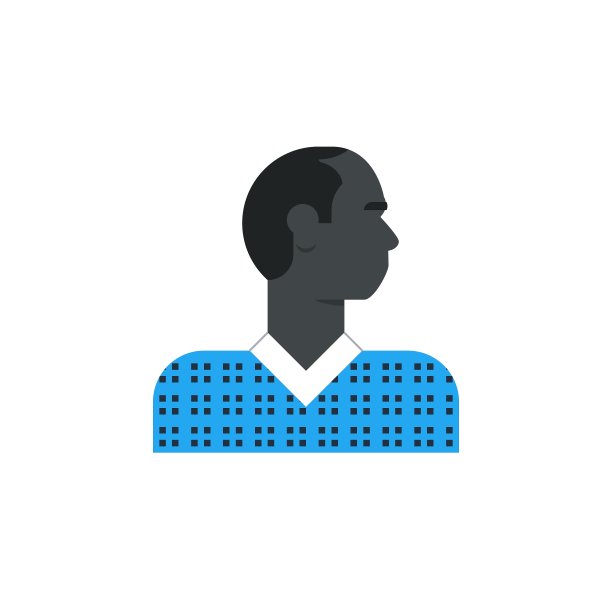 黑人男子侧视转过头休闲装图片下载