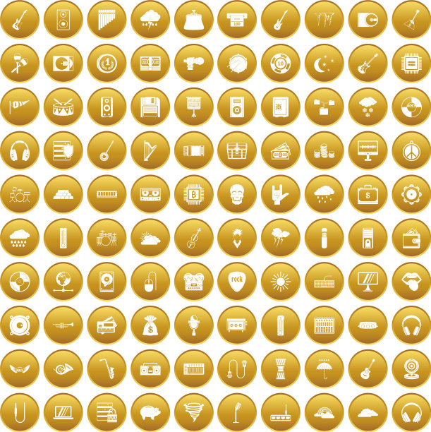 100音乐节图标设置黄金图片下载