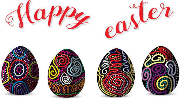 复活节的快乐与可爱的复活节彩蛋图片下载