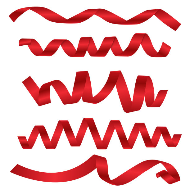 动态形状的红丝带为不同的设计图片下载