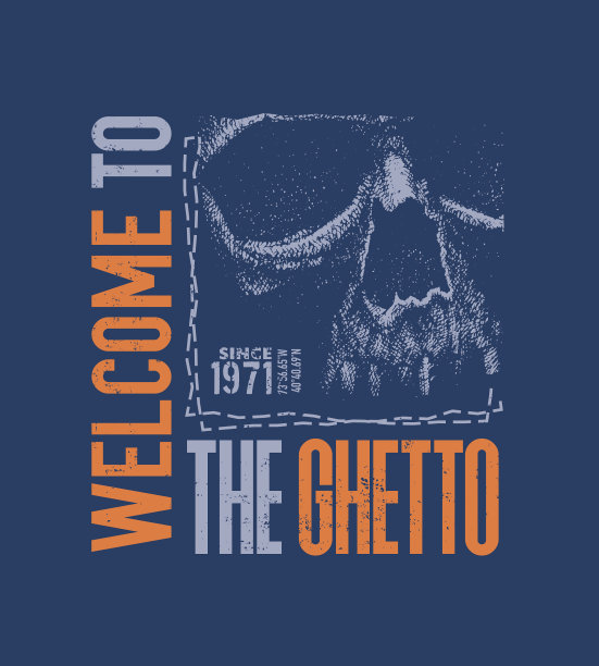 复古的城市字体与头骨图片下载