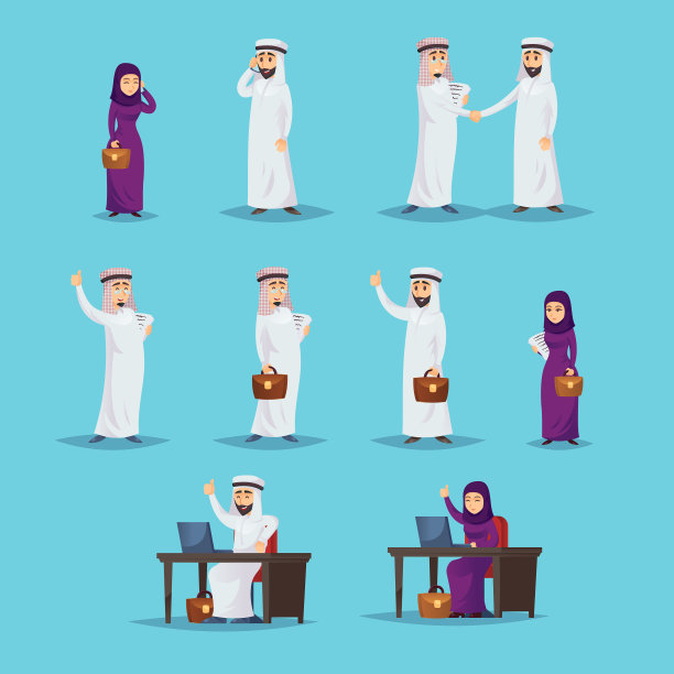 阿拉伯商人开始成功地工作图片下载