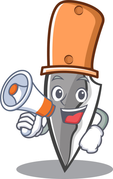 带有扩音器刀的卡通人物风格图片下载