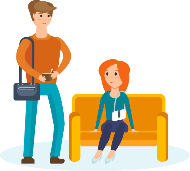 一对年轻夫妇穿过购物中心图片下载