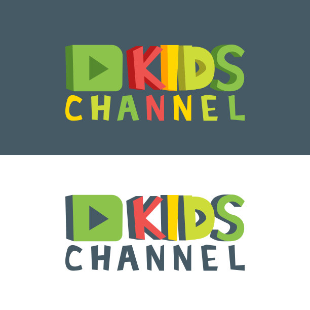 儿童频道有趣的字母卡通标志模板图片下载