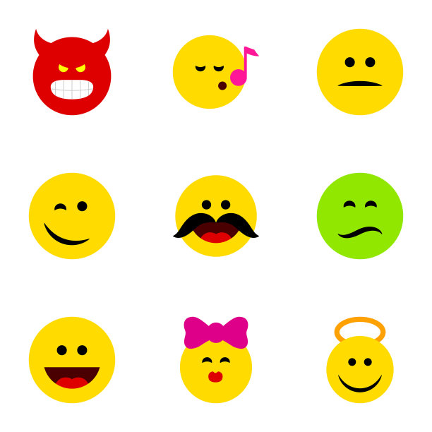 平面图标表达了天使的欢快图片下载