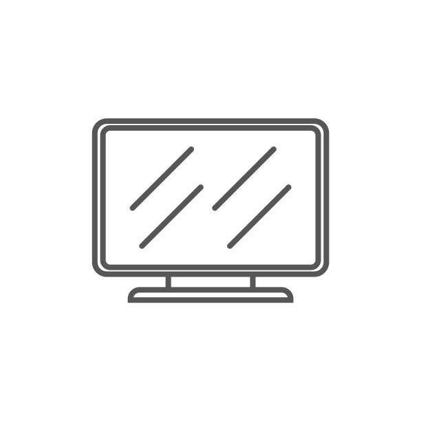 线性风格的Led电视孤立图标图片下载