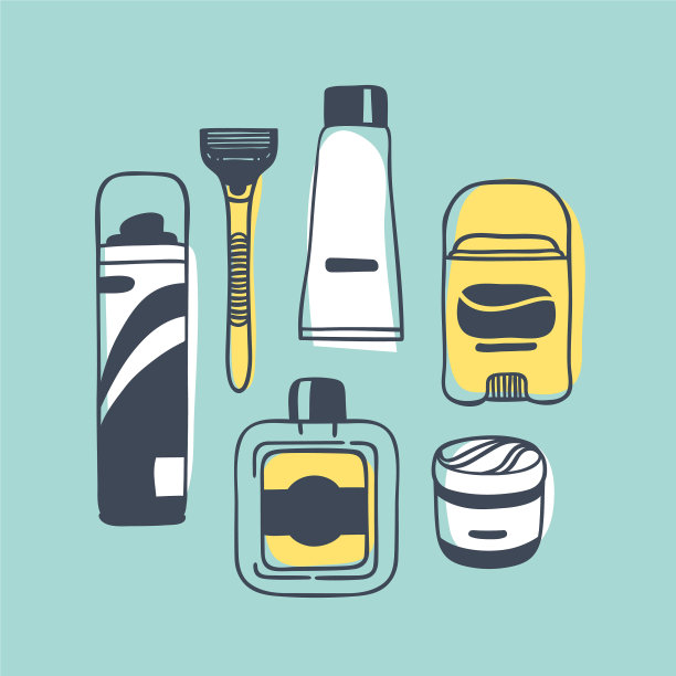 手工绘制的刮胡子工具图片下载