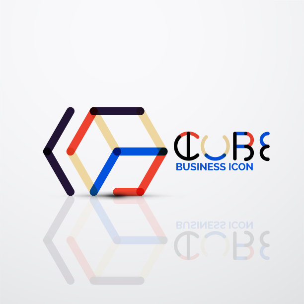 立方体概念logo线条图片下载