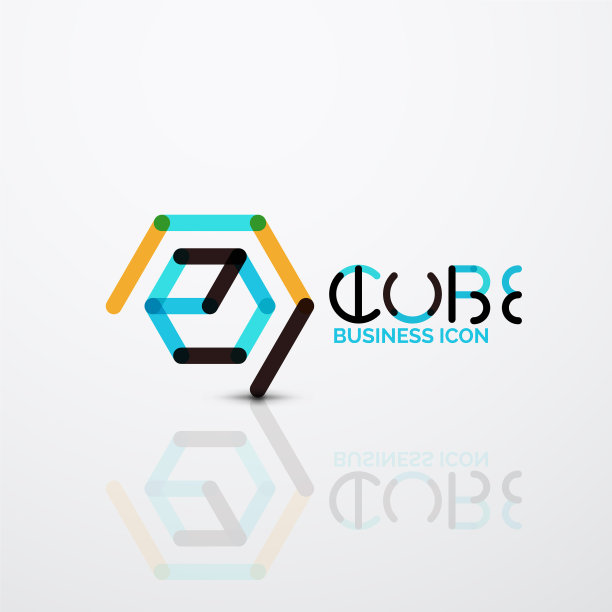 立方体概念logo线条图片下载