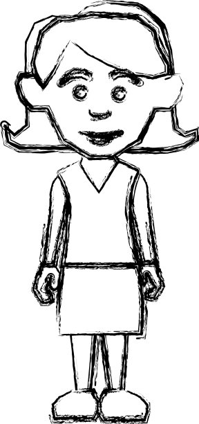 轮廓女人与休闲服装图标图片下载