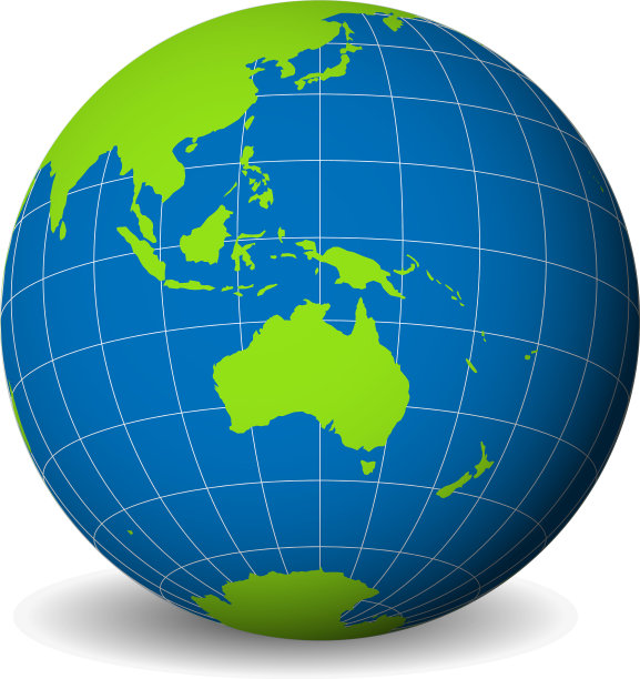 地球上有绿色的世界地图和蓝色的海洋图片下载