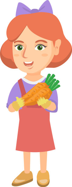 白人女孩拿着新鲜胡萝卜图片下载