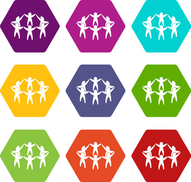 团队或朋友的图标设置颜色六面体图片下载