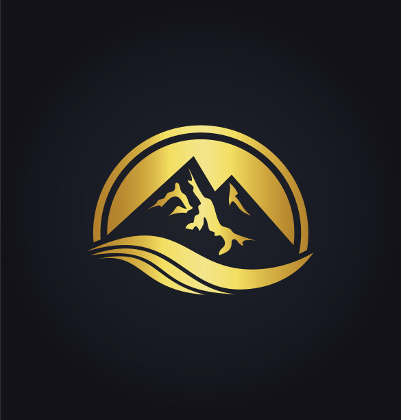 山峰图标金色Logo图片下载