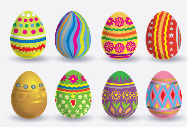 复活节彩蛋图标集图片下载