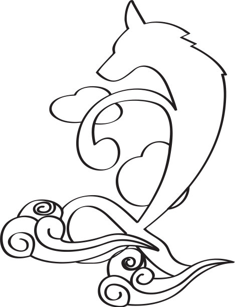 抽象的狗形状的云图片下载