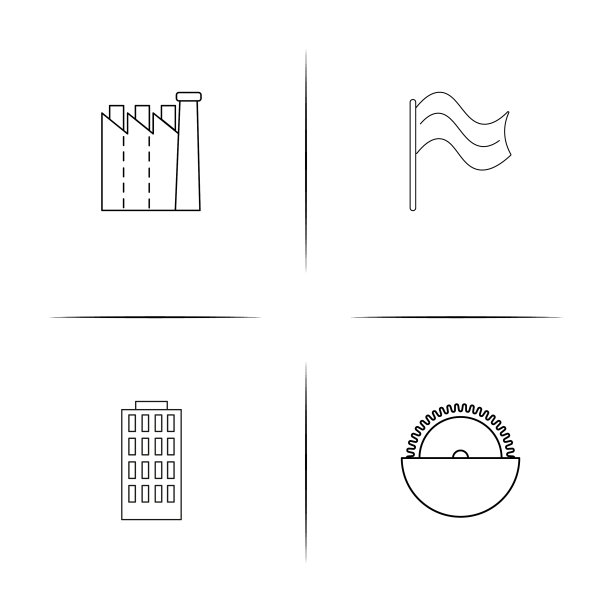 建筑和建筑简单的线性图标图片下载