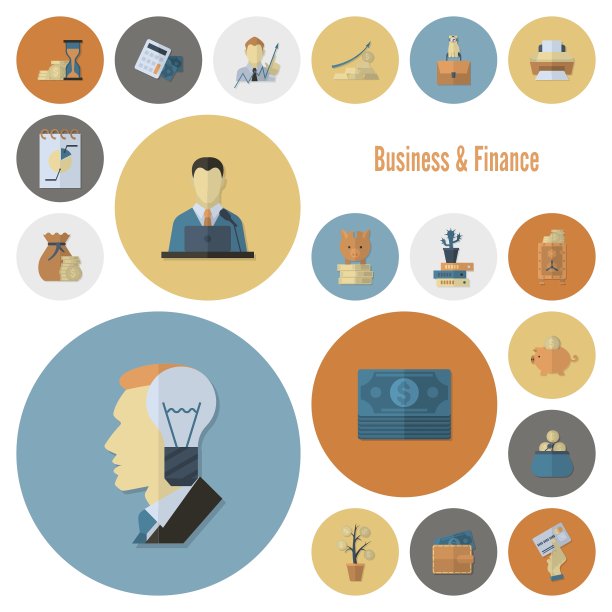 商业和金融图标集图片下载