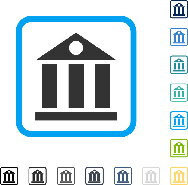 银行大厦框架图标图片下载