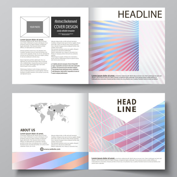 业务模板为方形双折页宣传册图片下载