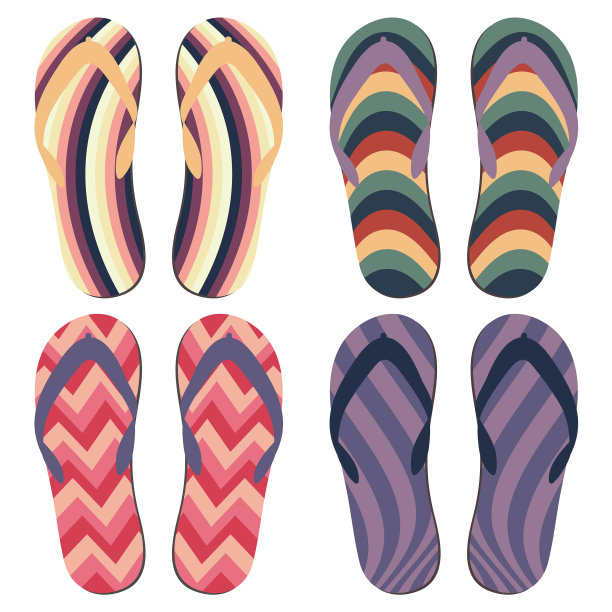 沙滩拖鞋套装图片下载