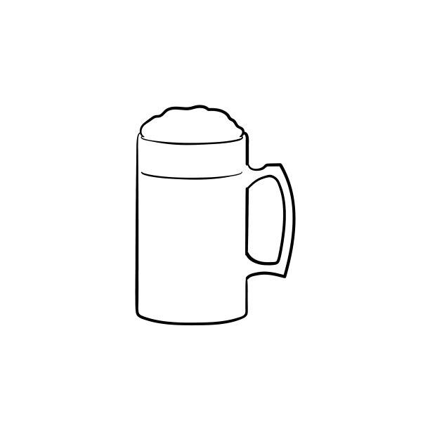 手绘啤酒杯图标图片下载