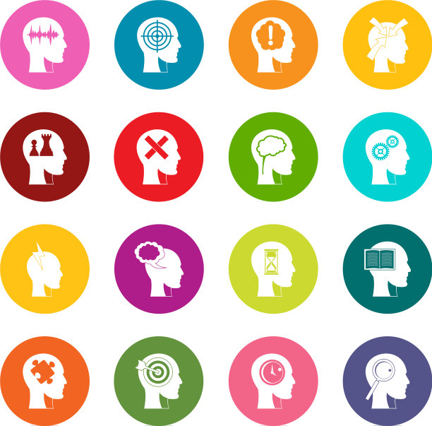 头标志图标许多颜色设置图片下载