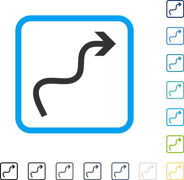 曲线箭头框图标图片下载