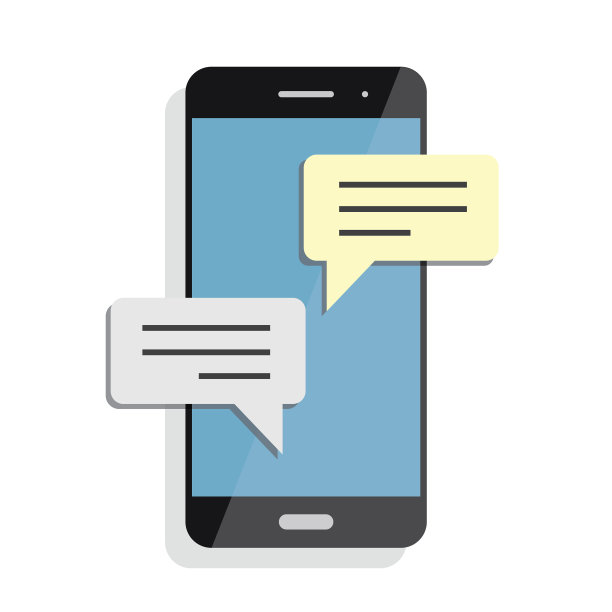 黑色智能手机与聊天屏幕信使图片下载