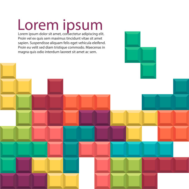 旧电子游戏方块模板上的砖块图片下载